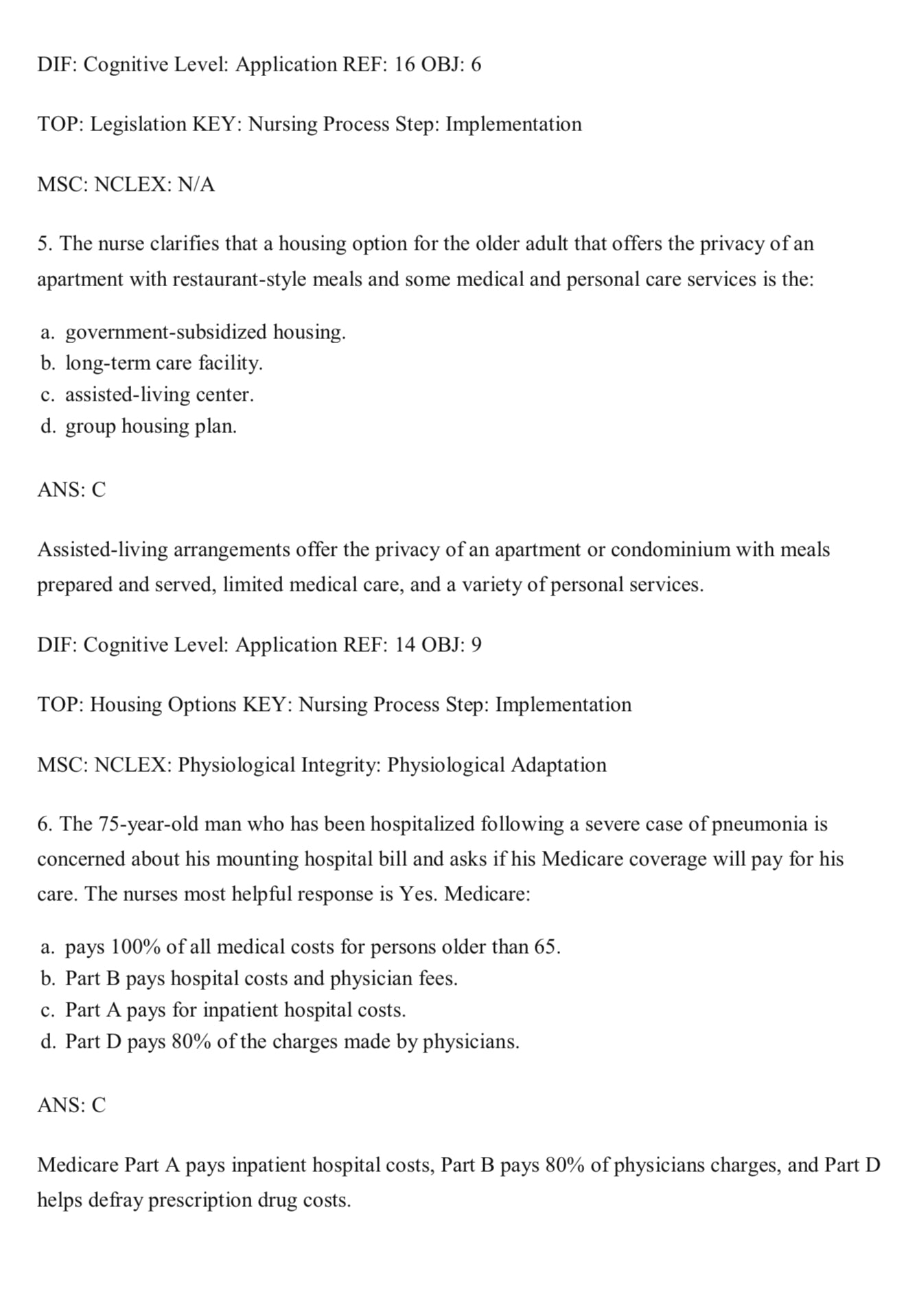 TEST BANK Gerontological Nursing 10th Edition Eliopoulos-Exam Guide Bank