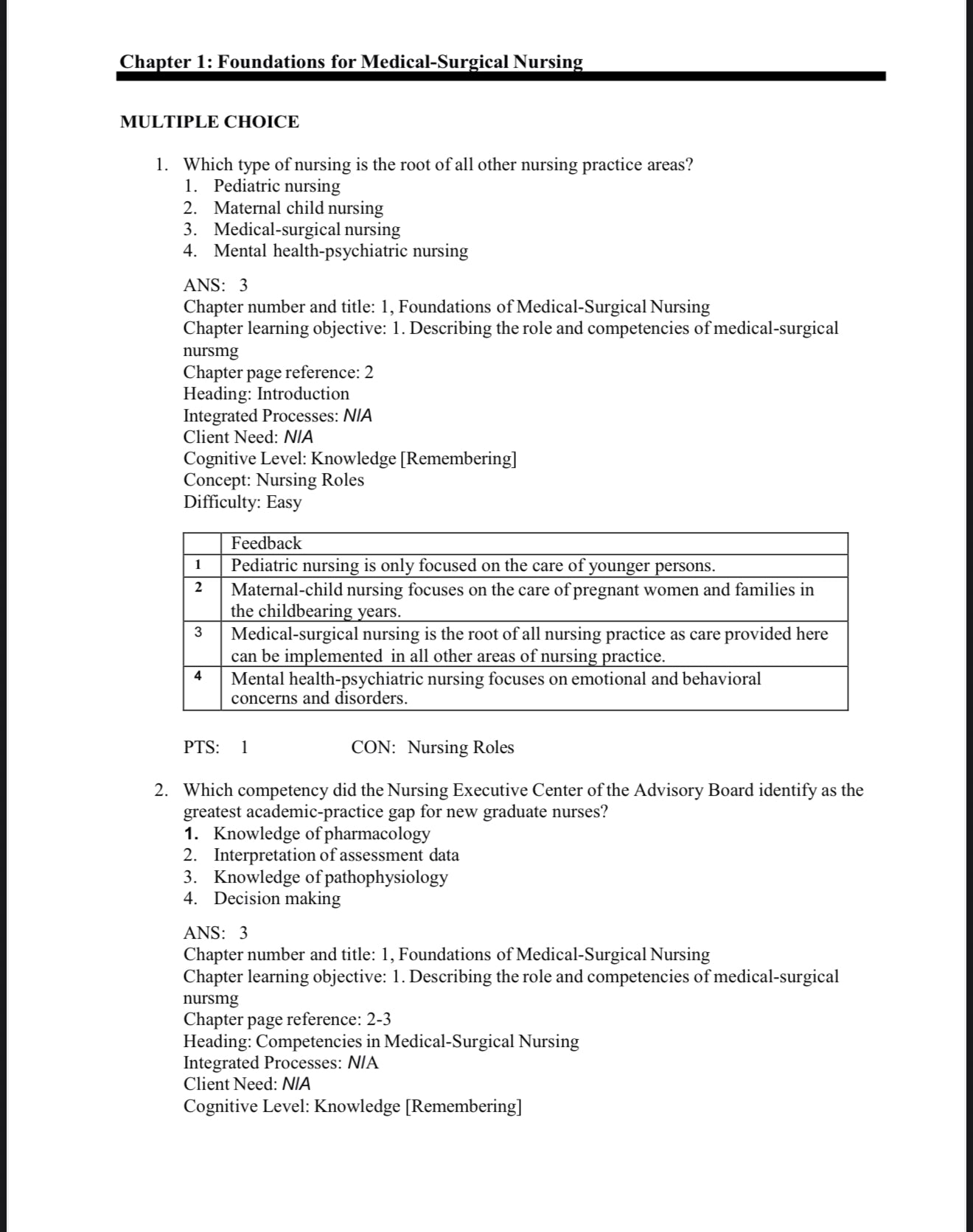 Test Bank Davis Advantage for Medical-Surgical Nursing: Making Connections to Practice, 3rd Edition by Janice J. Hoffman and Nancy J. Sullivan-Exam Guide Bank