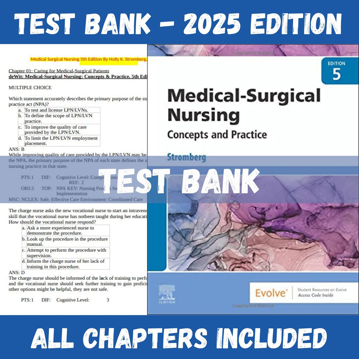 Test Bank – Medical Surgical Nursing, 5th Edition (Holly K. Stromberg, 2024)-Exam Guide Bank