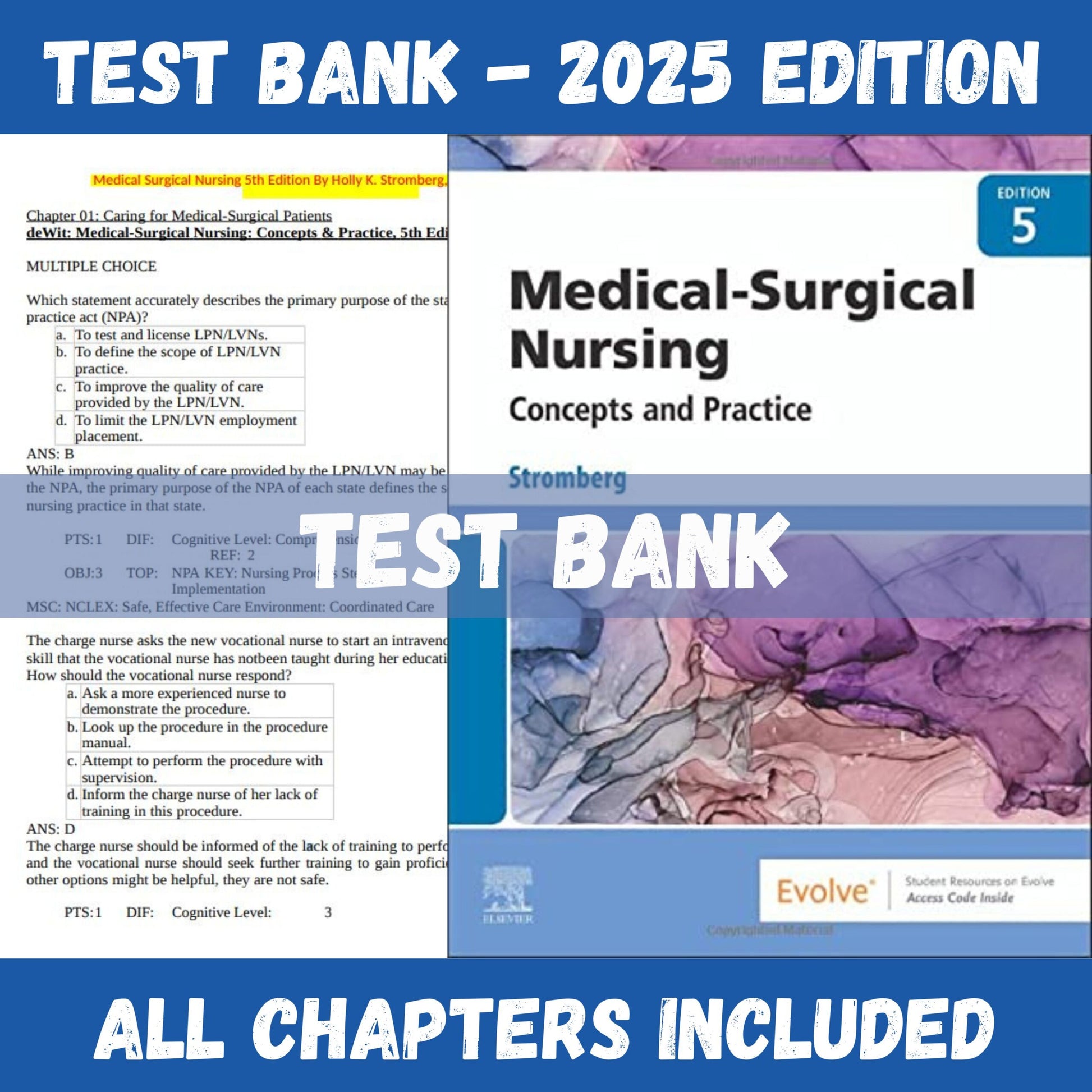 Test Bank – Medical Surgical Nursing, 5th Edition (Holly K. Stromberg, 2024)-Exam Guide Bank