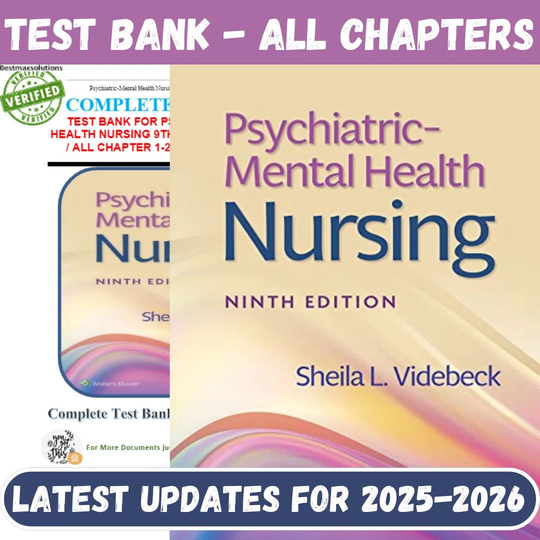 Test Bank for Psychiatric Mental Health Nursing 9th Edition by Videbeck-Exam Guide Bank