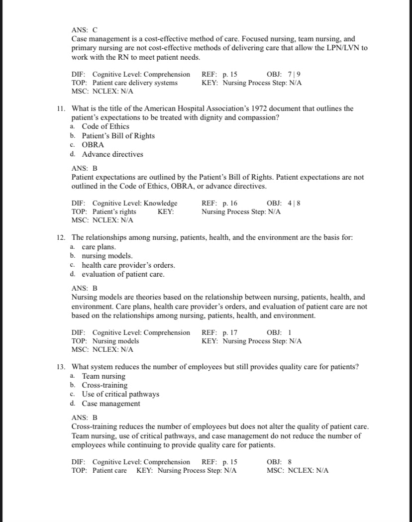Test bank Foundation of Nursing, 9th Edition by Cooper-Exam Guide Bank