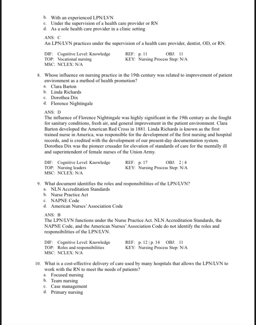 Test bank Foundation of Nursing, 9th Edition by Cooper-Exam Guide Bank