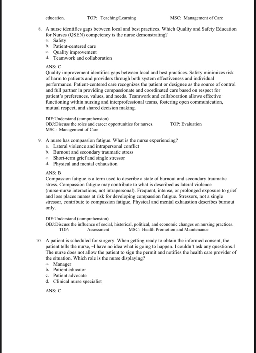 Test bank Fundamentals of Nursing 11th edition Potter-Exam Guide Bank