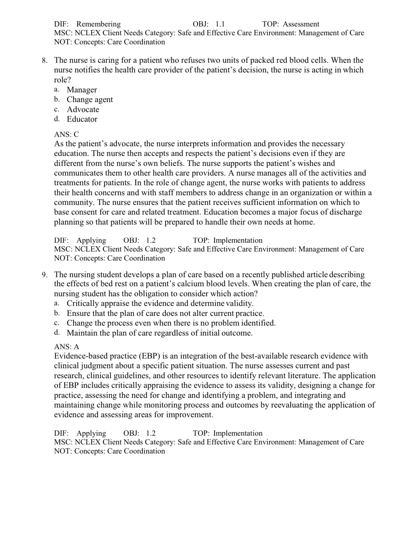 Test bank Fundamentals of Nursing Active Learning for Collaborative Practice 3rd Edition Yoost-Exam Guide Bank