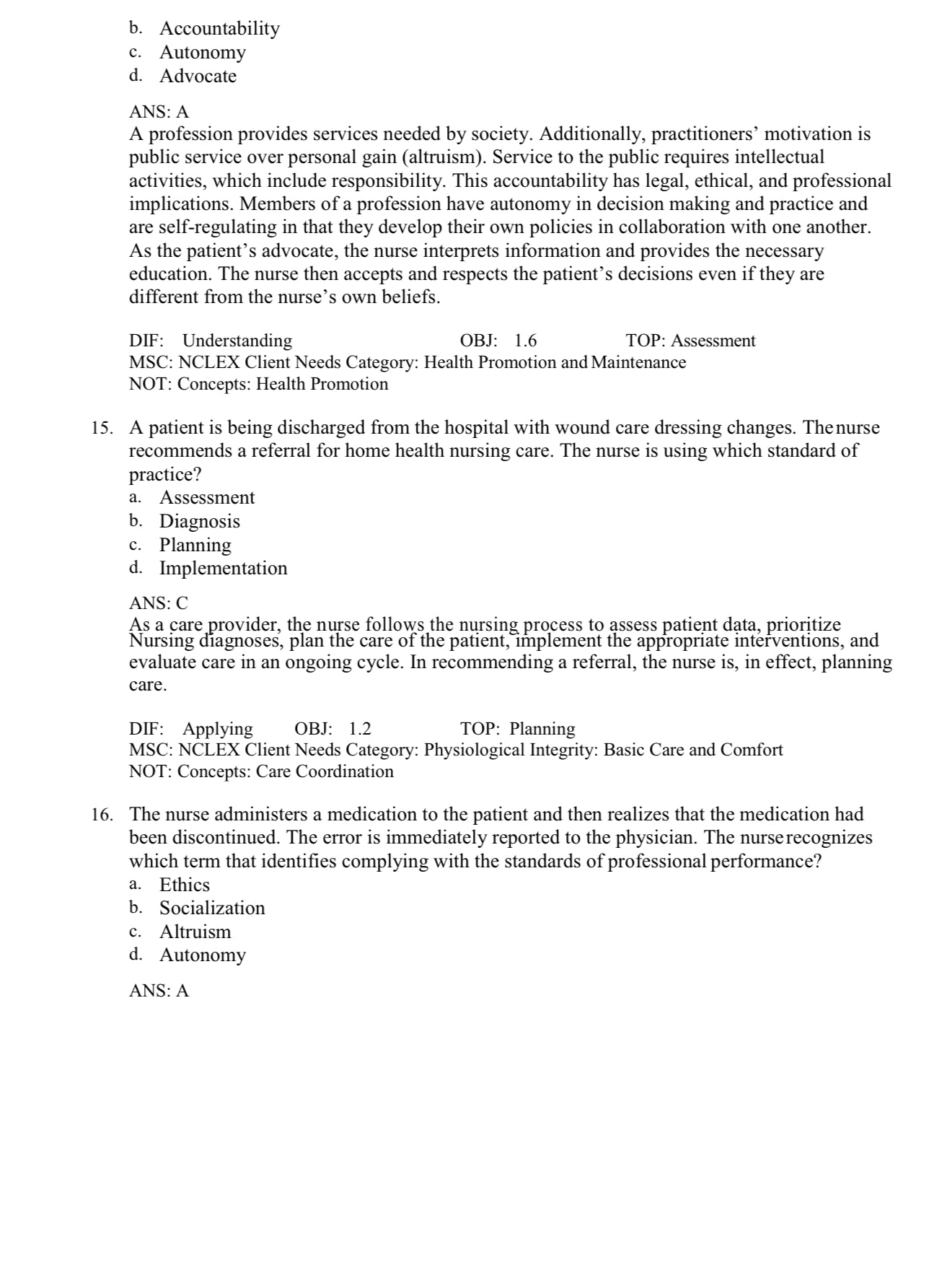 Test bank Fundamentals of Nursing Active Learning for Collaborative Practice 3rd Edition Yoost-Exam Guide Bank