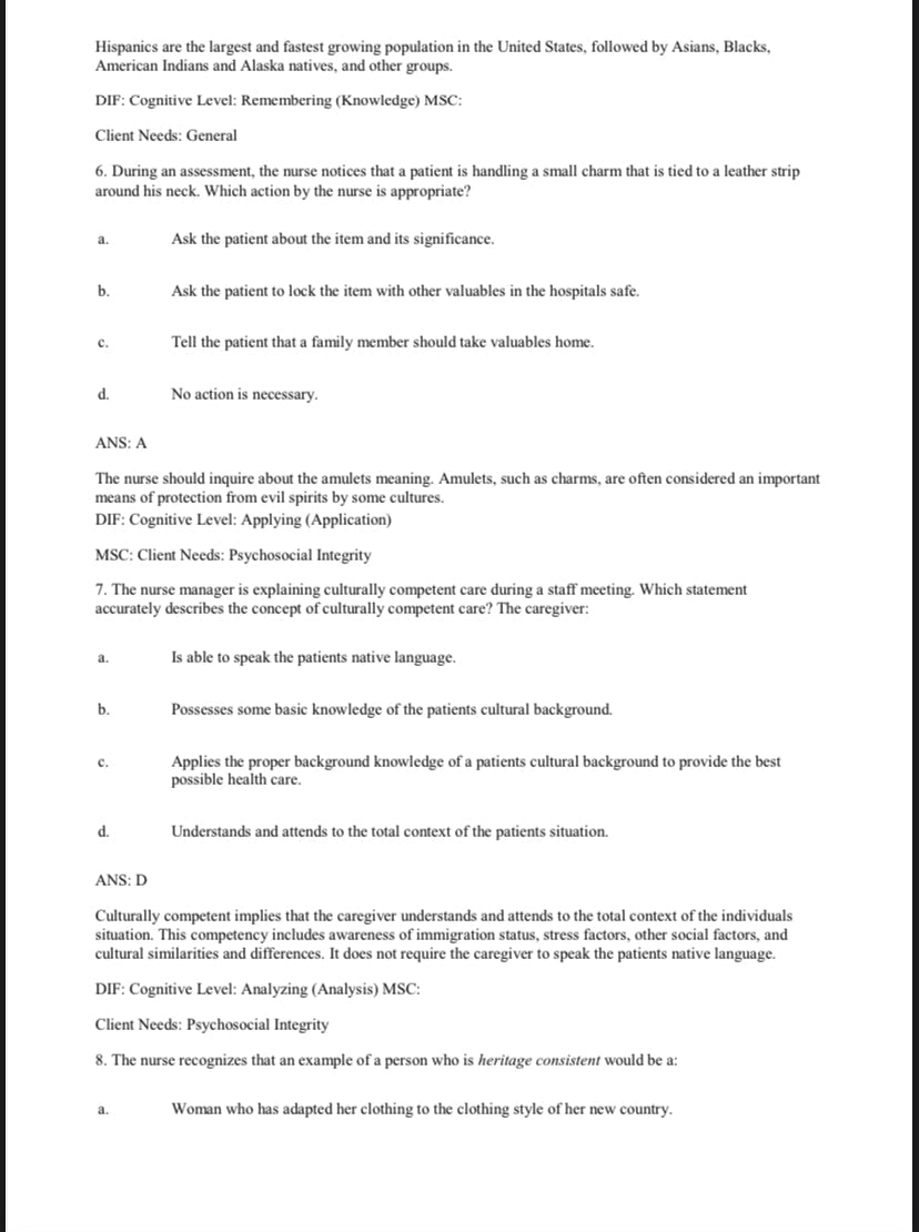 Test bank PHYSICAL EXAMINATION AND HEALTH ASSESSMENT 8TH EDITION by Jarvis-Exam Guide Bank