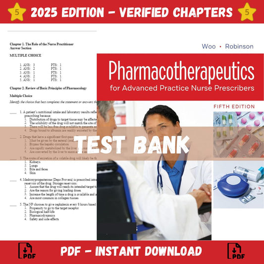 Test bank – Pharmacotherapeutics for Advanced Practice Nurse Prescribers 5th Edition (Robinson, 2020)-Exam Guide Bank