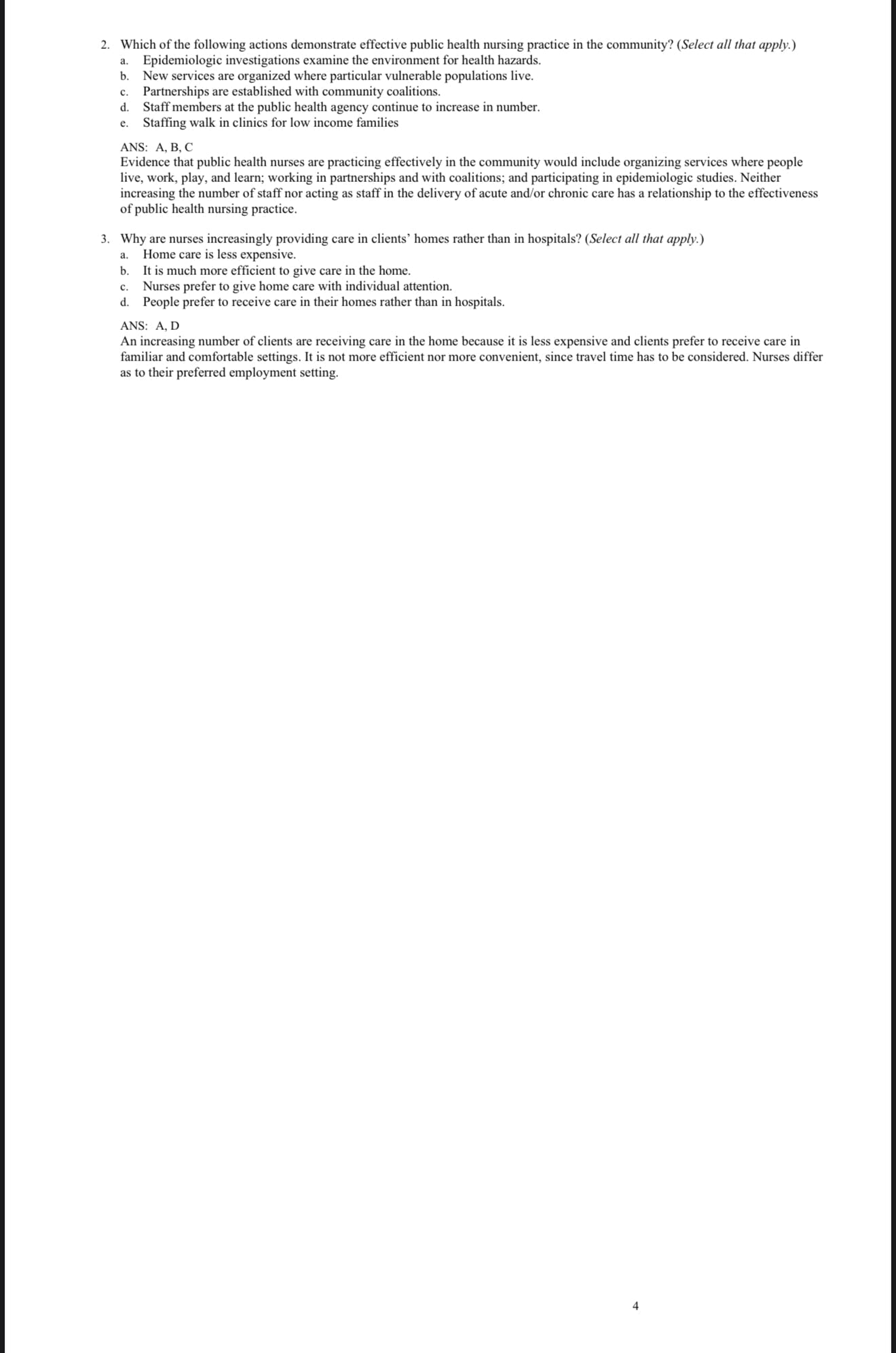 TEST BANK Foundations for Population Health in Community/Public Health Nursing, 6th Edition-Exam Guide Bank