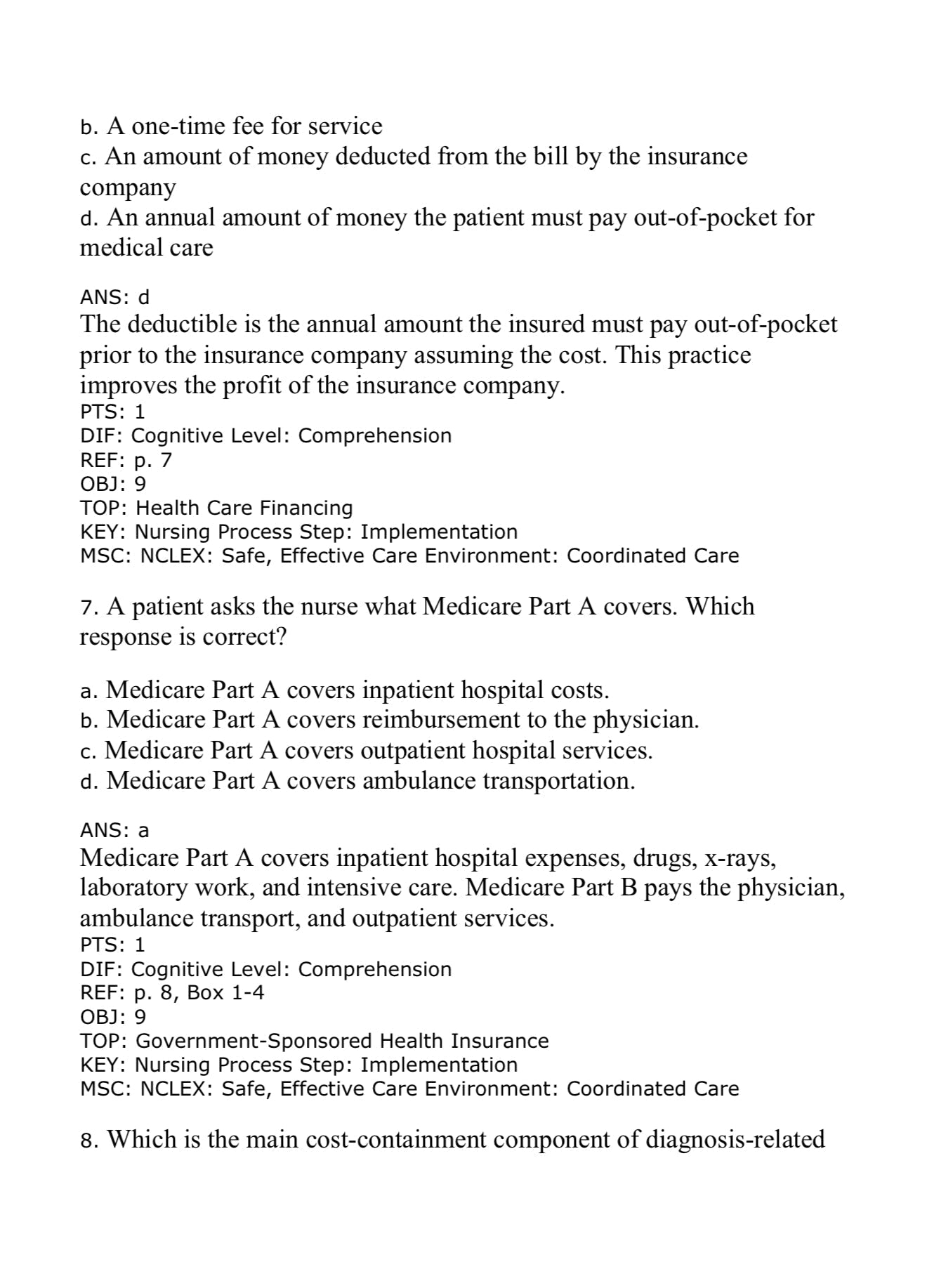 TEST BANK Medical-Surgical Nursing: Concepts and Practice, 5th Edition By Stromberg-Exam Guide Bank