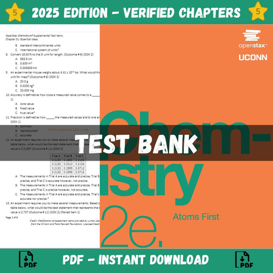 Test Bank – Chemistry Atoms First 2e 2nd Edition (OpenStax, 2019)-Exam Guide Bank