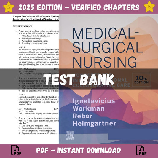 Test Bank – Medical-Surgical Nursing Concepts for Inter professional Collaborative Care, 10th Edition (Donna Ignatavicius, 2020)-Exam Guide Bank