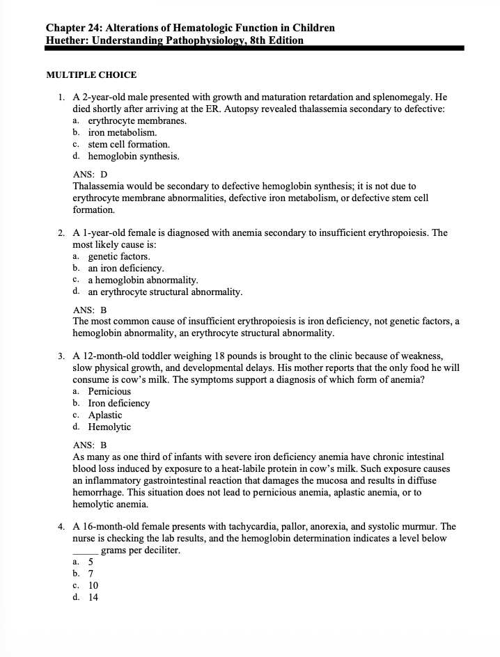 Test Bank Understanding Pathophysiology 8th by Huether and Kathryn McCance-Exam Guide Bank