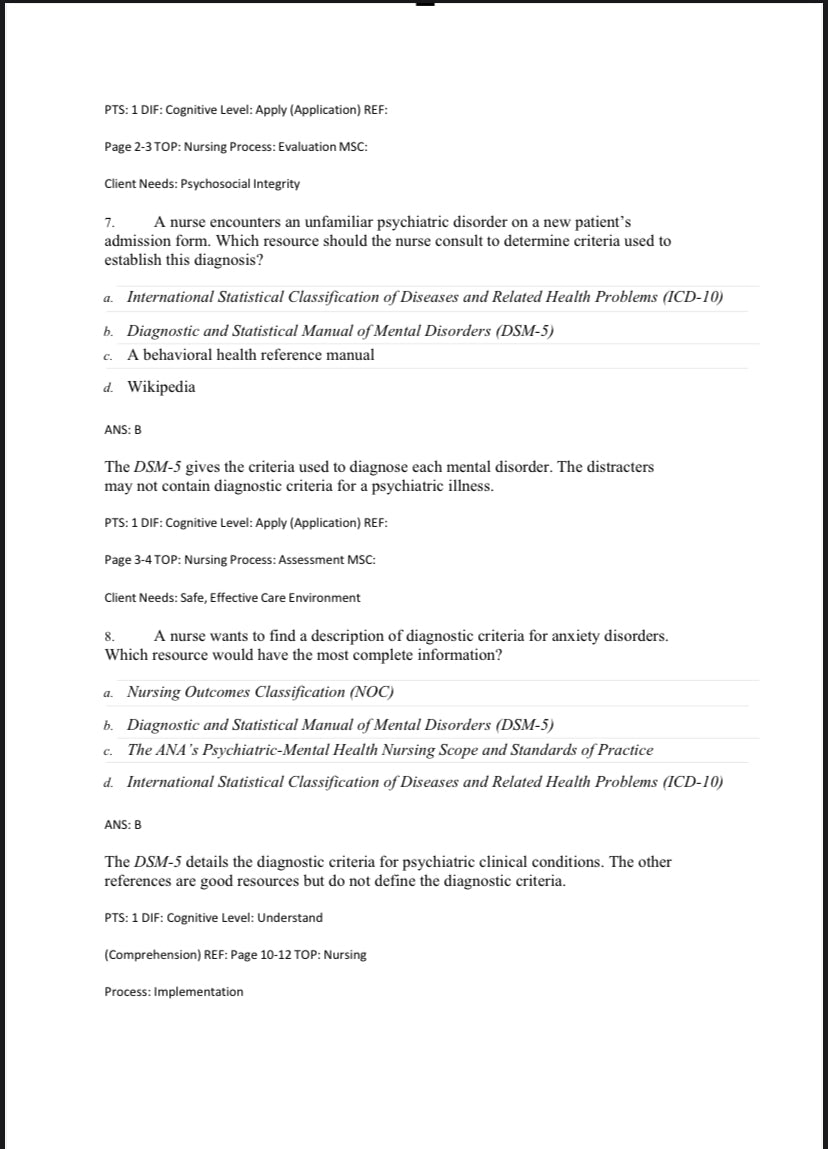 Test bank Foundations of Mental Health Care 8th Edition by Morrison-Valfre-Exam Guide Bank