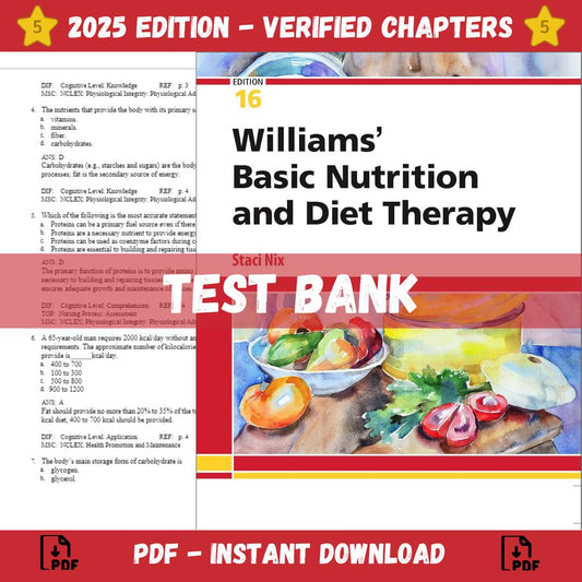 Test bank – Williams’ Basic Nutrition & Diet Therapy 16th Edition (McIntosh, 2022)-Exam Guide Bank